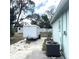 Backyard featuring trailer and utility shed at 7044 Everest St, Spring Hill, FL 34606