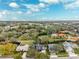 Experience this captivating aerial view showcasing a charming neighborhood, framed by lush greenery and stunning homes at 759 Timuquana Ln, Palm Harbor, FL 34683