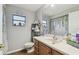 Bathroom with a mirror above the vanity, and a window with a view at 9234 Duffer Ct, Hudson, FL 34667