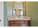 This bathroom has granite counters, a single vanity, and open concept to the shower room at 12326 Dora Trl, Parrish, FL 34219