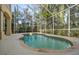 An inviting screened-in pool area with a relaxing spa, surrounded by lush tropical foliage at 1370 Pinellas Rd, Belleair, FL 33756