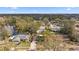 Aerial view of the neighborhood showcasing a pond, mature trees, and a pool at 13815 Capitol Dr, Tampa, FL 33613