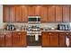 Updated kitchen featuring stainless steel appliances and dark wood cabinetry at 1604 Harvest Grove Ct, Valrico, FL 33596