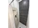 Modern shower featuring stylish black and white herringbone tile accent wall, white subway tile and a built-in niche at 2301 46Th S St, St Petersburg, FL 33711