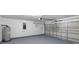 Clean garage featuring painted walls, a modern garage door, and ample space for vehicles and storage at 4306 Goldcoast Ave, Spring Hill, FL 34609