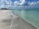 Beautiful beach scene with clear blue water and two ibis feeding near the shore at 610 Casabella Dr, Bradenton, FL 34209