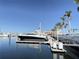 Large yacht docked, with a walkway and palm trees at 610 Casabella Dr, Bradenton, FL 34209