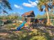 Community playground area with a blue slide and play structure perfect for outdoor activities and fun at 712 1St Ct, Palm Harbor, FL 34684