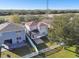 Aerial view of the property featuring a fenced backyard and patio area at 7945 Carriage Pointe Dr, Gibsonton, FL 33534