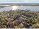 Beautiful aerial view of a neighborhood with lake access and mature trees at 1011 Riverside Ridge Rd, Tarpon Springs, FL 34688