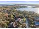 Aerial shot of multiple homes near a lake at 1011 Riverside Ridge Rd, Tarpon Springs, FL 34688