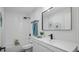 Modern bathroom featuring a shower over tub, sleek fixtures, and a stylish vanity at 6291 63Rd N St, Pinellas Park, FL 33781