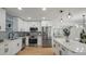 Modern kitchen with stainless steel appliances, white cabinetry, and hardwood floors at 6291 63Rd N St, Pinellas Park, FL 33781
