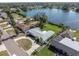 Aerial view of waterfront home showcasing its updated roof and fenced backyard at 1230 75Th N Ave, St Petersburg, FL 33702