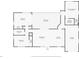 Home floor plan featuring three bedrooms, two bathrooms, living room, kitchen, garage, and back patio at 1230 75Th N Ave, St Petersburg, FL 33702
