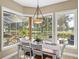 Dining area with beautiful views of pool, lanai and backyard at 13854 Thoroughbred Dr, Dade City, FL 33525