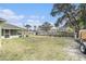 A spacious backyard with mature trees and a wood fence at 2259 Renton Ln, Spring Hill, FL 34609