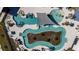 Aerial view of a luxury resort-style pool with lazy river, splash area, and lounging space at 6224 Timberdale Ave, Wesley Chapel, FL 33545