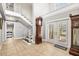 Foyer with high ceilings, tiled floors, staircase and balcony at 7425 Terrace River Dr, Temple Terrace, FL 33637