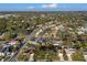 Aerial view of a quiet residential neighborhood featuring sidewalks, mature trees and manicured lawns, providing a peaceful ambiance at 8083 Bayhaven Dr, Seminole, FL 33776