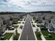 Aerial view of homes in new townhome community at 2411 Paravane Way, Wesley Chapel, FL 33543