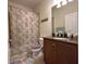 Bathroom features shower-tub combo and single vanity at 3205 Majestic View Dr, Lutz, FL 33558
