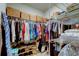 Walk-in closet equipped with shelving for folded clothes, hanging space, and storage baskets at 34747 Telluride Ln, Zephyrhills, FL 33541