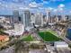 A high-angle shot of the city skyline near the condo, showcasing nearby attractions at 100 4Th S Ave # 202, St Petersburg, FL 33701