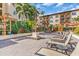 Outdoor courtyard area with lounge chairs and lush tropical foliage creating a relaxing atmosphere at 100 4Th S Ave # 202, St Petersburg, FL 33701