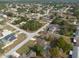 Wide aerial shot of a residential neighborhood featuring single Gathering homes and tree lined streets at 11304 Sedgefield Ave, Spring Hill, FL 34608