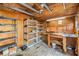 Organized shed interior with shelving and workbench at 2050 W Bearss Ave, Tampa, FL 33618