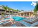 View of the community pool with lounge chairs and a covered outdoor seating area at 876 Callista Cay Loop, Tarpon Springs, FL 34689