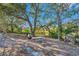 An expansive backyard has mature trees and a picnic table at 16324 Bonneville Dr, Tampa, FL 33624