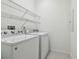 Laundry room with stacked shelves over washer and dryer at 17596 Terrazzo Way, Land O Lakes, FL 34638