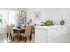 Dining room view showcasing contemporary decor, a stylish chandelier, and built-in cabinetry at 2028 Illinois Ne Ave, St Petersburg, FL 33703