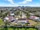 Expansive aerial view of homes in a serene neighborhood featuring lush landscaping and swimming pools at 4309 Deepwater Ln, Tampa, FL 33615