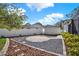 Landscaped backyard with crushed stone area, brick walkway, shed, and privacy fence at 4309 Deepwater Ln, Tampa, FL 33615