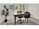 Home office featuring a sleek desk, office chair, stylish rug, a modern houseplant and lots of natural light at 4309 Deepwater Ln, Tampa, FL 33615