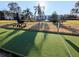 Community bocce ball court set in manicured grounds, featuring artificial turf surface and shade trees at 5973 Terrace Park N Dr # 301, St Petersburg, FL 33709