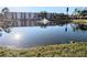 Peaceful pond with a fountain and wildlife, providing a serene natural view at 5973 Terrace Park N Dr # 301, St Petersburg, FL 33709