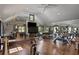 Bright home gym with mirrored wall, ceiling fan, and exercise equipment at 1002 S Frankland Rd, Tampa, FL 33629