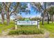 Riviera Bay Park sign surrounded by trees and greenery, promoting outdoor activities at 130 81St Ne Ave, St Petersburg, FL 33701