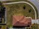 Aerial view of a well-maintained single-Gathering home with a brown roof and green lawn at 19609 Timberbluff Dr, Land O Lakes, FL 34638