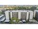 Aerial view of a multi-story building complex showing covered parking at 2700 Cove Cay Dr # 4-B, Clearwater, FL 33760
