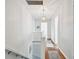 Well-lit hallway with hardwood floors, white walls, decorative rugs, and access to various rooms at 11124 Corlett Rd, Riverview, FL 33578