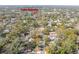 Neighborhood aerial view shows lush tree coverage, Lake Roberta, and attractive residential streets at 1209 E Idlewild Ave, Tampa, FL 33604