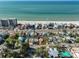 Aerial image of a property near the ocean, showcasing a house close to beach access at 15548 1St E St, Redington Beach, FL 33708