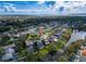 A beautiful aerial view of a neighborhood nestled among mature trees, complete with a serene lake at 1609 Shady Oaks Dr, Oldsmar, FL 34677