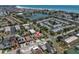 Aerial view of a residential community near the beach with easy access to the water at 219 126Th Ave, Treasure Island, FL 33706