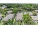 Aerial view of a well-maintained residential community with mature trees and a sparkling swimming pool at 2983 Bonaventure Cir # 204, Palm Harbor, FL 34684